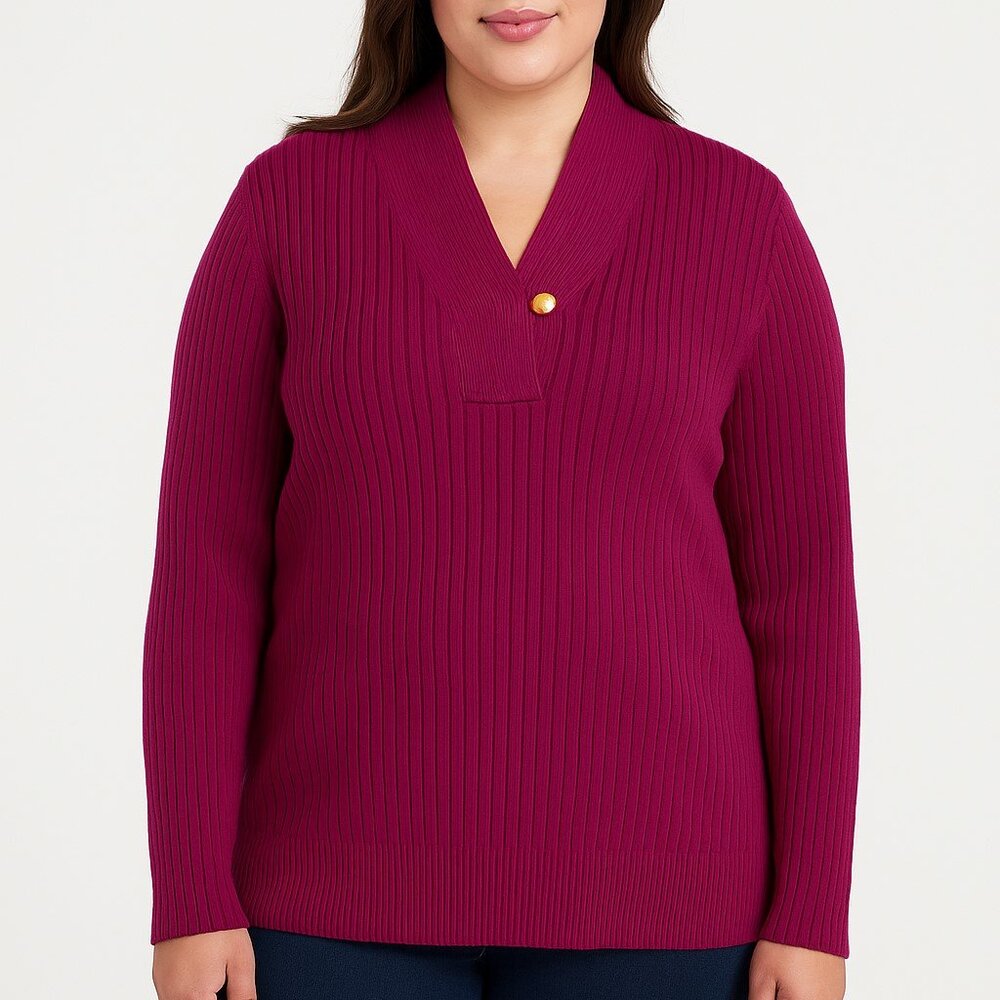 Lauren Ralph Lauren Pink Cable Knit Shawl Collar Long Sleeve Sweater Womens 2XL